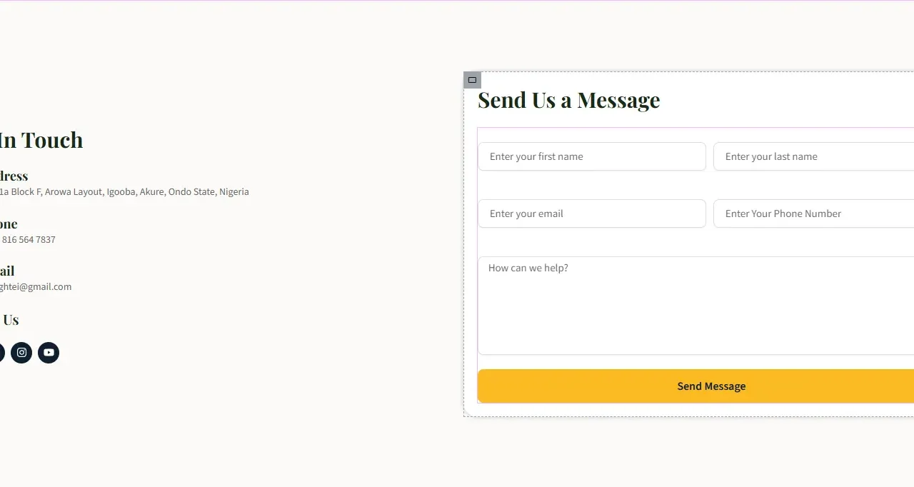 Contact Section Design with Elementor